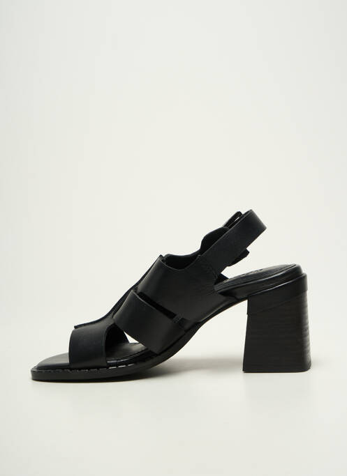 Sandales/nu pieds matière lisse talon de 7 à 9cm noir REGARD femme