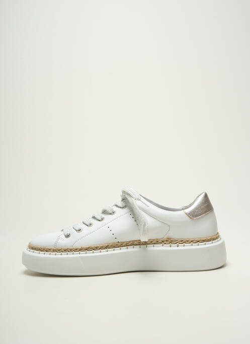 Baskets tissage satiné talon plat jusqu'à 3cm blanc REGARD femme
