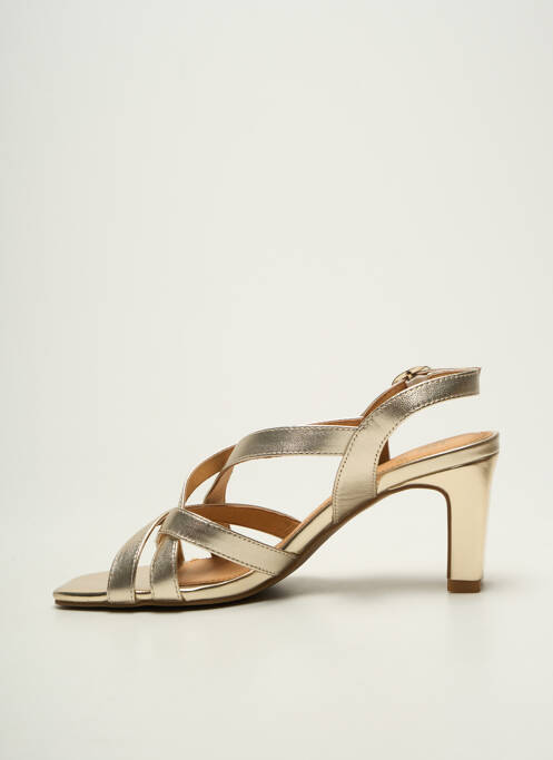 Sandales/nu pieds matière lisse talon de 7 à 9cm or FUGITIVE BY FRANCESCO ROSSI femme