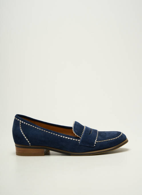 Mocassins nubuck talon plat jusqu'à 3cm bleu FUGITIVE BY FRANCESCO ROSSI femme