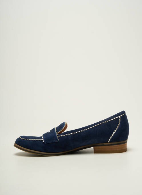 Mocassins nubuck talon plat jusqu'à 3cm bleu FUGITIVE BY FRANCESCO ROSSI femme