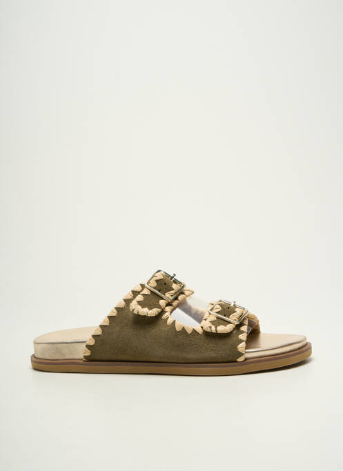 Mules/sabots voute plantaire talon plat jusqu'à 3cm vert REQINS femme