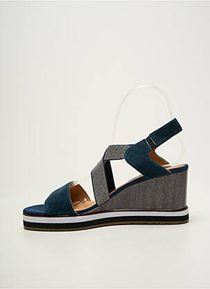 Sandales/nu pieds tissage satiné talon de 7 à 9cm bleu MAM'ZELLE femme
