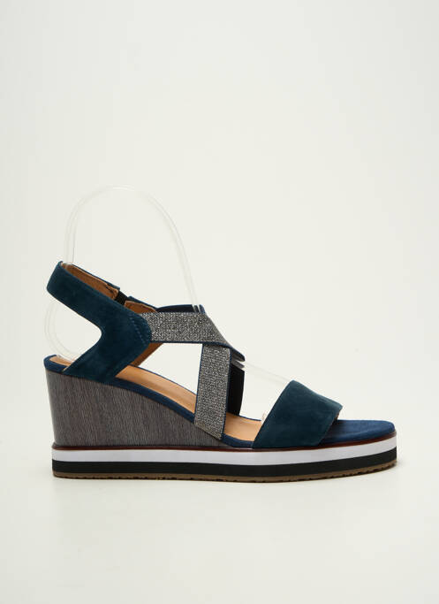 Sandales/nu pieds tissage satiné talon de 7 à 9cm bleu MAM'ZELLE femme