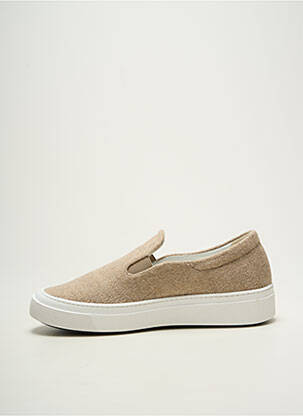 Slip ons bout rond talon plat jusqu'à 3cm beige MAX MARA femme