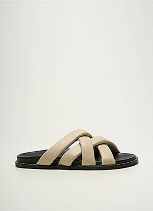 Mules/sabots bout ouvert talon plat jusqu'à 3cm beige MM BY MAXMARA femme