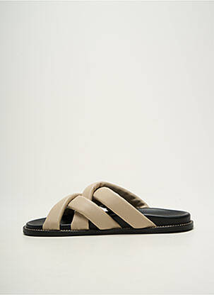 Mules/sabots bout ouvert talon plat jusqu'à 3cm beige MM BY MAXMARA femme