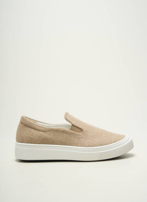 Slip ons bout rond talon plat jusqu'à 3cm beige MAXMARA femme