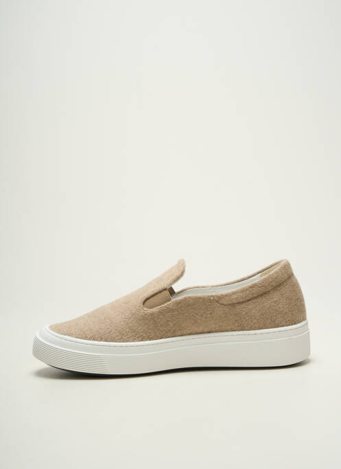 Slip ons bout rond talon plat jusqu'à 3cm beige MAXMARA femme