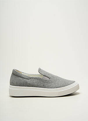 Slip ons bout rond talon plat jusqu'à 3cm gris MAX MARA femme