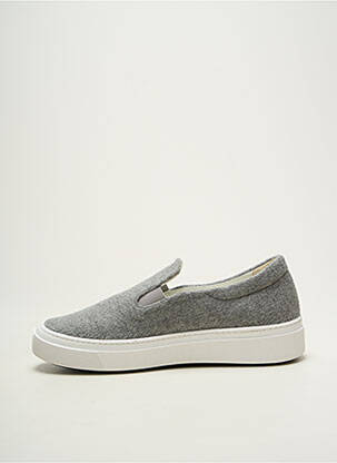 Slip ons bout rond talon plat jusqu'à 3cm gris MAX MARA femme