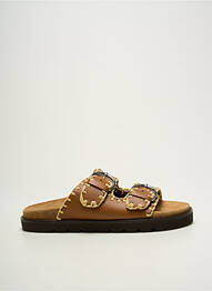 Mules/sabots matière lisse talon plat jusqu'à 3cm marron WEEKEND femme