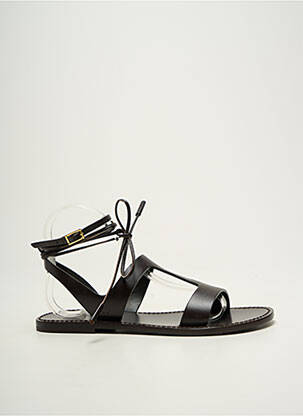 Sandales/nu pieds chiquet talon plat jusqu'à 3cm noir WEEKEND femme