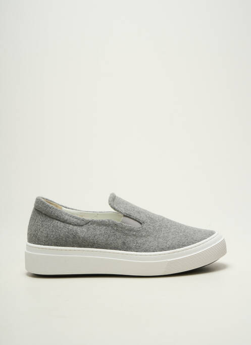 Slip ons bout rond talon plat jusqu'à 3cm gris MAXMARA femme