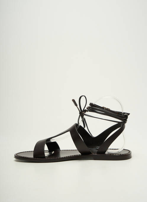 Sandales/nu pieds chiquet talon plat jusqu'à 3cm noir WEEKEND femme