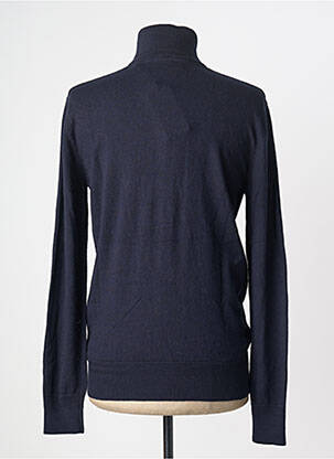 Pull maille souple et aérée manches longues bleu SCHOTT homme
