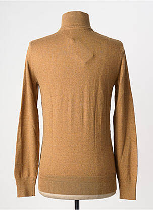 Pull maille souple et aérée manches longues marron SCHOTT homme