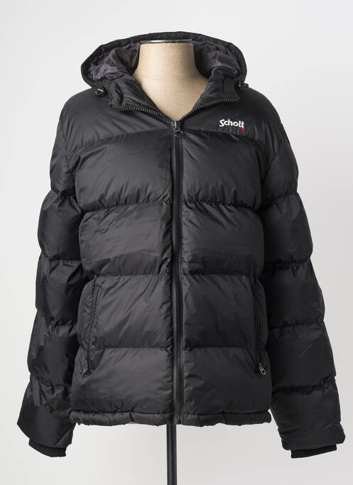 Doudoune poches a capuche noir SCHOTT homme