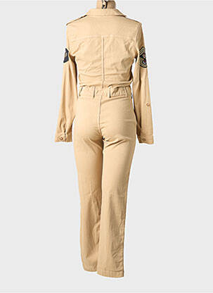 Combi-pantalon col chemisier manches longues beige SCHOTT femme