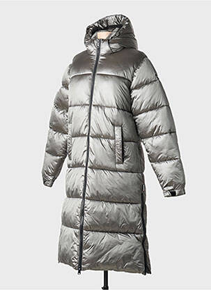 Doudoune poches a capuche gris SCHOTT femme