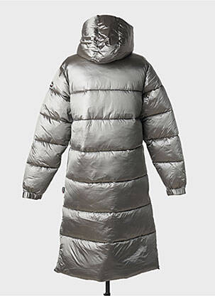 Doudoune poches a capuche gris SCHOTT femme