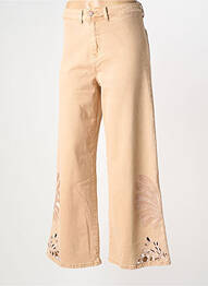 Pantalon large fermeture zippée sous rabat boutonné taille normale beige NEKANE femme