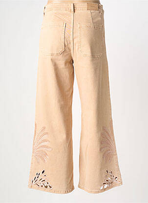 Pantalon large tissage popeline taille normale beige NEKANE femme