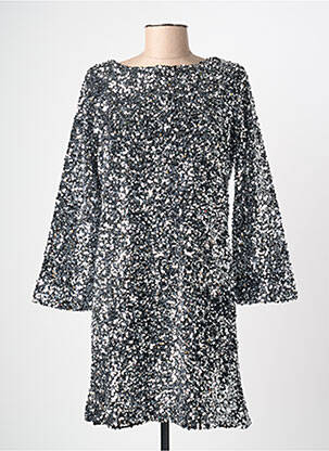 Robe mi-longue manches longues manches longues argent ELÈSIG femme