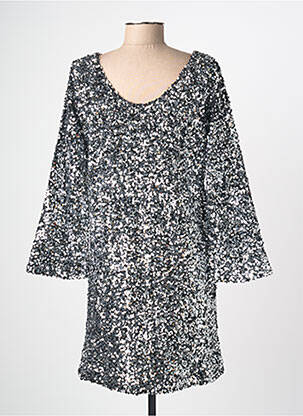 Robe mi-longue manches longues manches longues argent ELÈSIG femme