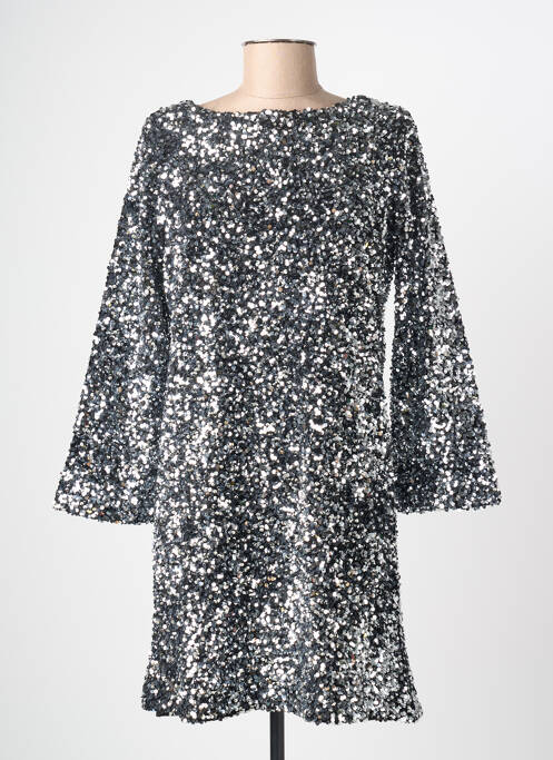 Robe mi-longue manches longues manches longues argent ELÈSIG femme