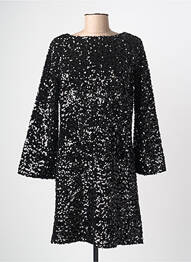 Robe mi-longue manches longues manches longues noir ELÈSIG femme