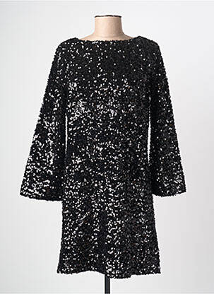 Robe mi-longue manches longues manches longues noir ELÈSIG femme