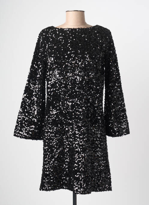 Robe mi-longue manches longues manches longues noir ELÈSIG femme