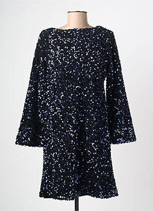 Robe mi-longue manches longues manches longues bleu ELÈSIG femme