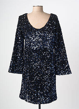 Robe mi-longue manches longues manches longues bleu ELÈSIG femme