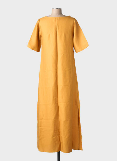 Robe longue manches courtes manches courtes jaune ELÈSIG femme