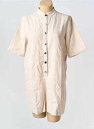 Combishort fermeture boutonnée sur le devant manches courtes beige ELÈSIG femme