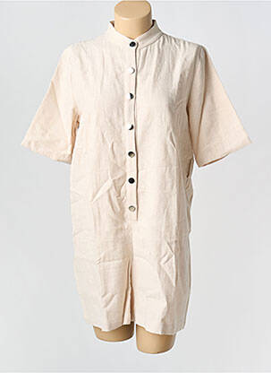 Combishort fermeture boutonnée sur le devant manches courtes beige ELÈSIG femme