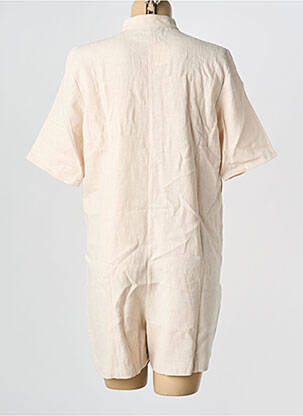 Combishort fermeture boutonnée sur le devant manches courtes beige ELÈSIG femme