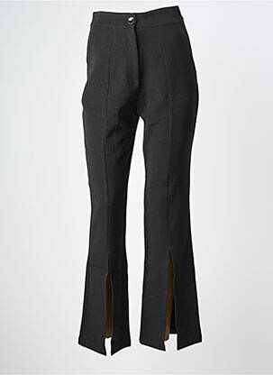 Pantalon droit tissage popeline taille normale noir ELÈSIG femme