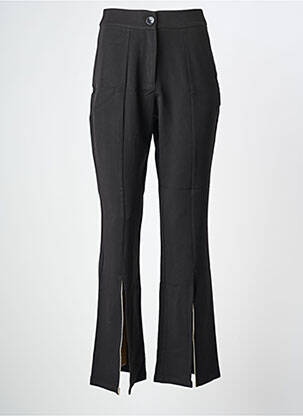 Pantalon droit tissage popeline taille normale noir ELÈSIG femme