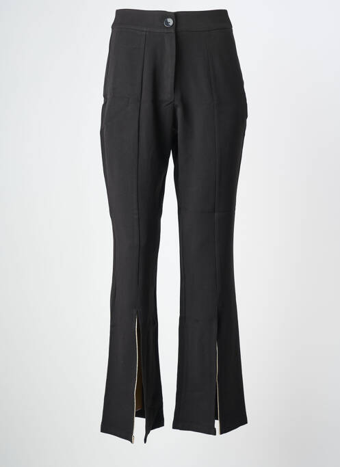 Pantalon droit tissage popeline taille normale noir ELÈSIG femme