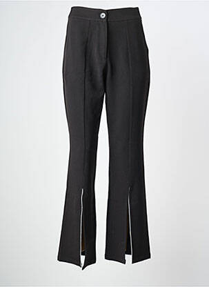 Pantalon droit tissage popeline taille normale noir ELÈSIG femme