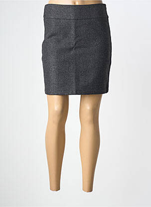 Jupe courte fermeture zip latéral gris ELÈSIG femme