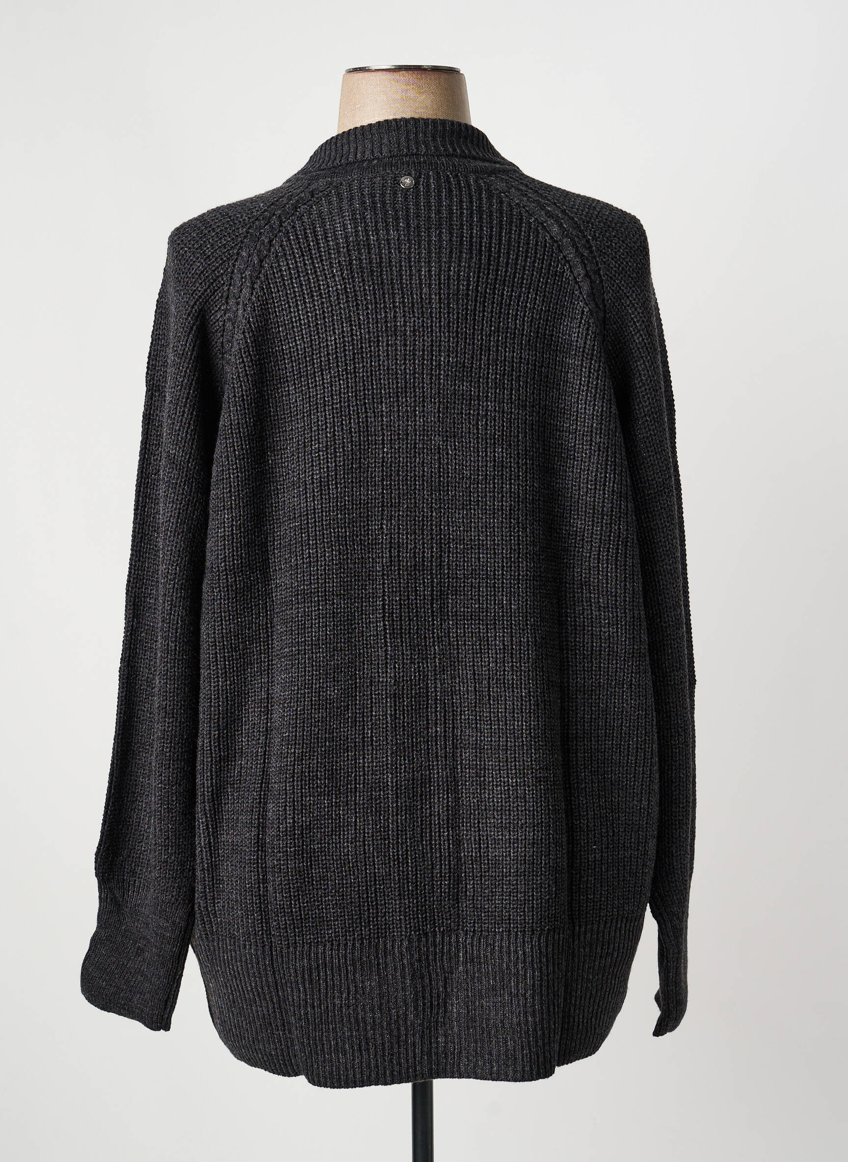 Gilet manches longues fermeture boutonnée sur le devant gris SHEEGO femme