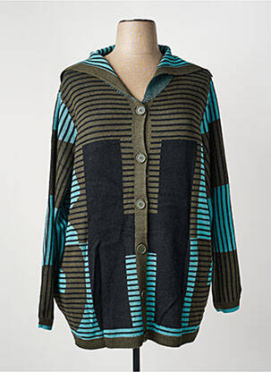 Gilet manches longues fermeture boutonnée sur le devant bleu SHEEGO femme