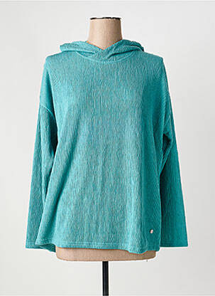 Sweat-shirt à capuche stretch manches longues bleu SHEEGO femme