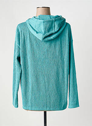 Sweat-shirt à capuche stretch manches longues bleu SHEEGO femme