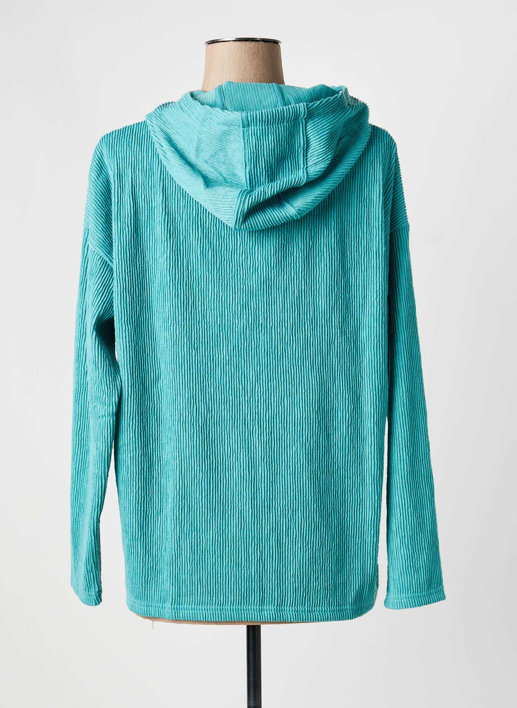 Sweat-shirt à capuche stretch manches longues bleu SHEEGO femme