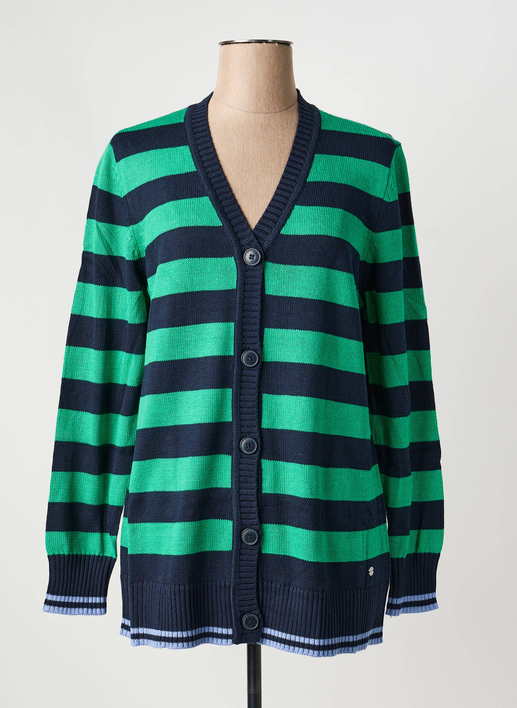 Gilet manches longues fermeture boutonnée sur le devant vert SHEEGO femme
